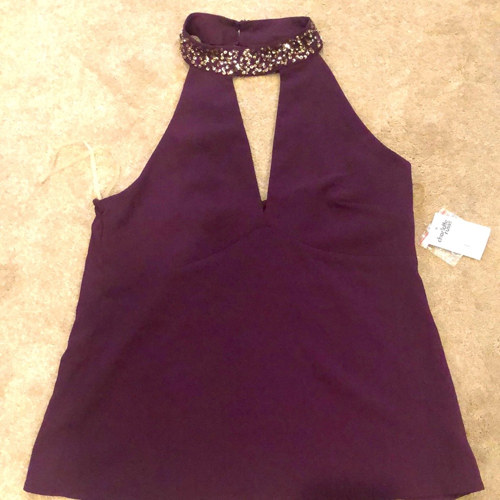 Charlotte Russe halter sleeveless style top